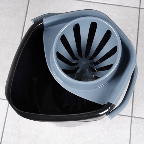 Wiadro do mopa z wyciskaczem plastikowe czarne 14L VILDE 779082