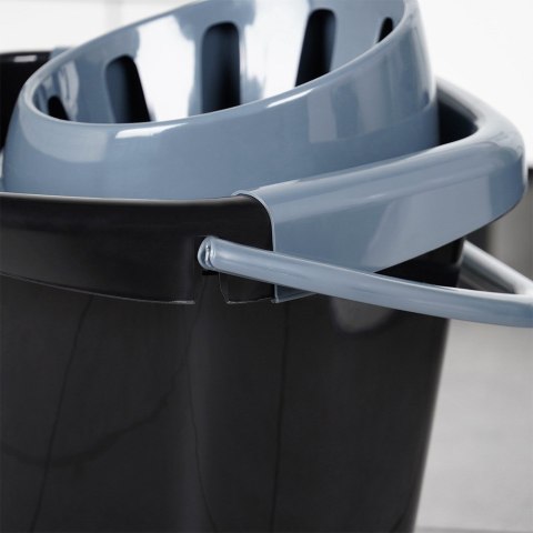 Wiadro do mopa z wyciskaczem plastikowe czarne 14L VILDE 779082