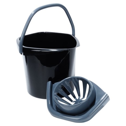 Wiadro do mopa z wyciskaczem plastikowe czarne 14L VILDE 779082
