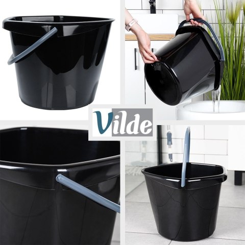 Wiadro plastikowe czarne 14L VILDE 779085