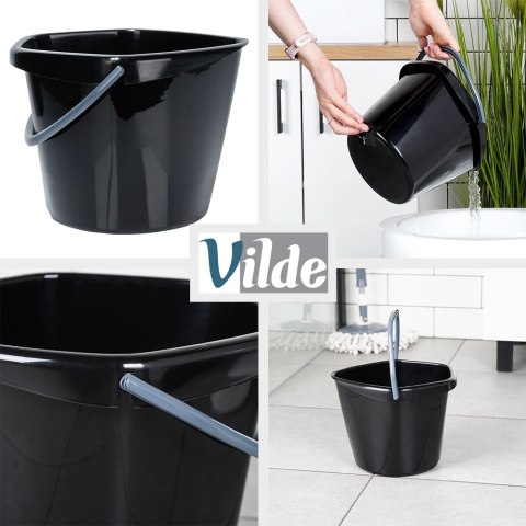 Wiadro plastikowe czarne 5L VILDE 779083