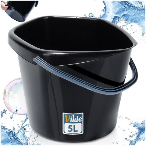 Wiadro plastikowe czarne 5L VILDE 779083