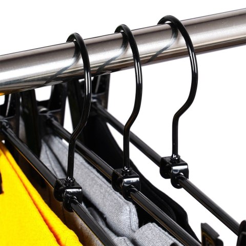 Wieszak na spodnie metalowy czarny z klipsami 3 sztuki VILDE 569978