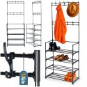 Wieszak na ubrania z regałem na buty metalowy czarny 57x28x156cm VILDE 568023
