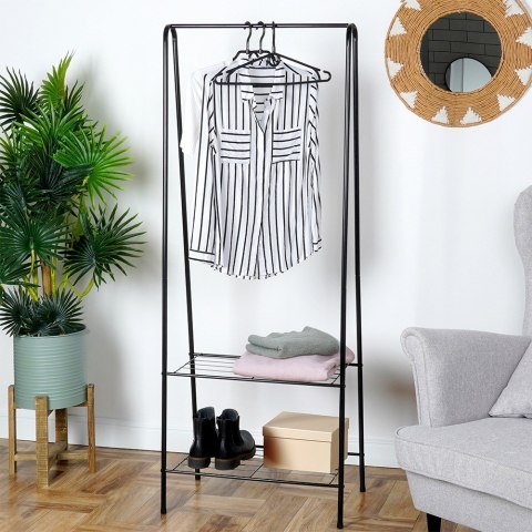 Wieszak stojący na ubrania metalowy czarny 153cm VILDE 568004