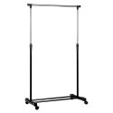 Wieszak stojący na ubrania metalowy czarny na kółkach 140cm VILDE 568069