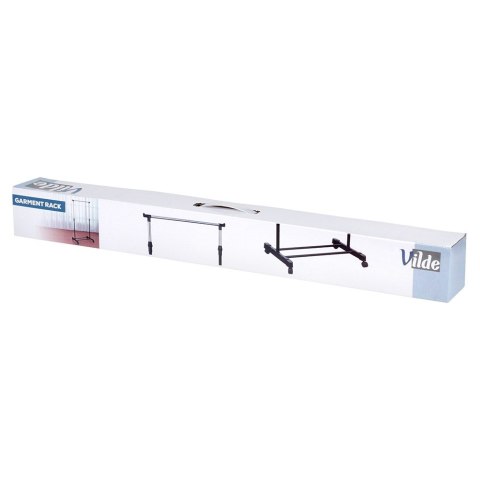 Wieszak stojący na ubrania metalowy czarny na kółkach 140cm VILDE 568069