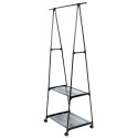 Wieszak stojący na ubrania metalowy czarny na kółkach 88x44x160cm VILDE 568022