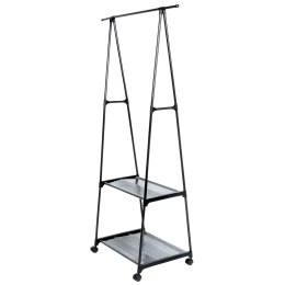 Wieszak stojący na ubrania metalowy czarny na kółkach 88x44x160cm VILDE 568022