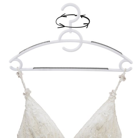 Wieszaki na ubrania białe obrotowe antypoślizgowe 4 sztuki ORION 830746