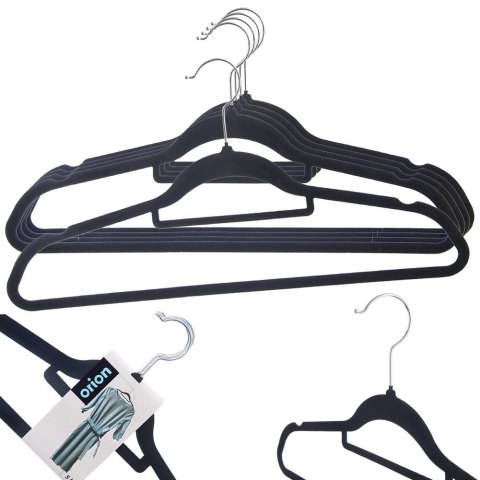 Wieszaki na ubrania welurowe czarne obrotowe 45x23.5cm 5 sztuk ORION 830747