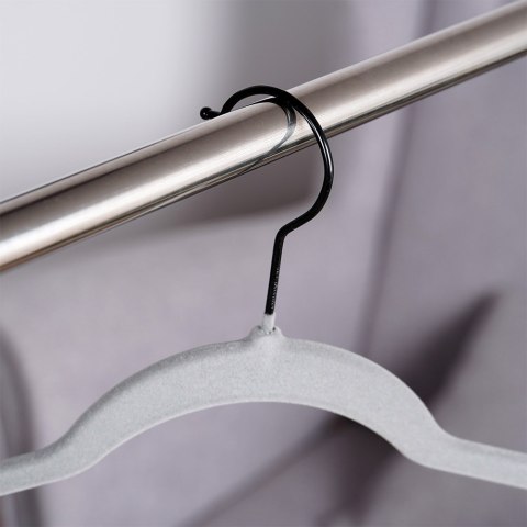 Wieszaki na ubrania welurowe szare obrotowe 45x24.5cm 10 sztuk VILDE 569964