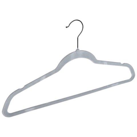 Wieszaki na ubrania welurowe szare obrotowe 45x24.5cm 10 sztuk VILDE 569964