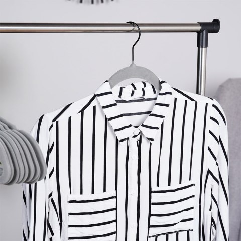 Wieszaki na ubrania welurowe szare obrotowe 45x24.5cm 10 sztuk VILDE 569964