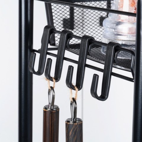 Wózek do przechowywania metalowy czarny 3-poziomowy VILDE 568029