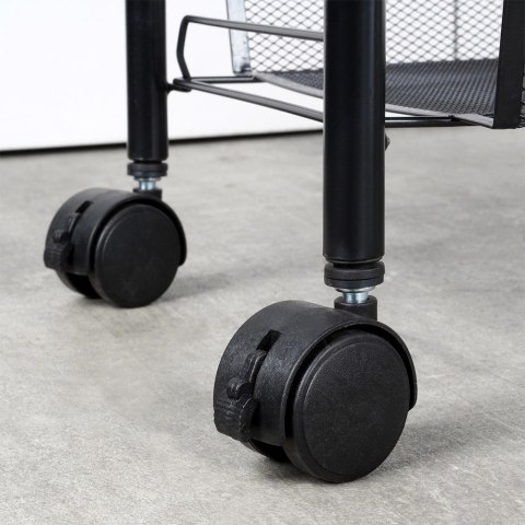 Wózek do przechowywania metalowy czarny 3-poziomowy VILDE 568029