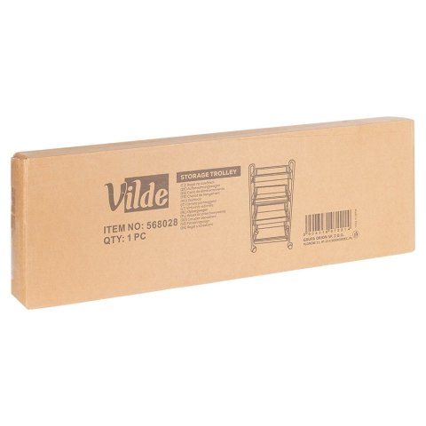 Wózek do przechowywania metalowy czarny 4-poziomowy VILDE 568028