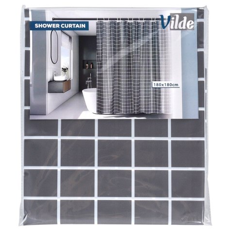 Zasłona prysznicowa pod prysznic na haczyki wodoodporna 180x180cm VILDE 568068