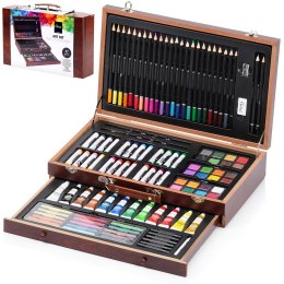 Zestaw artystyczny do malowania w drewnianej walizce 112-ele ARTIST 489322