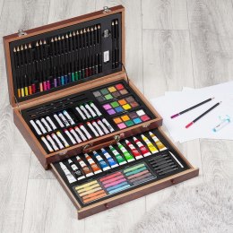 Zestaw artystyczny do malowania w drewnianej walizce 112-ele ARTIST 489322