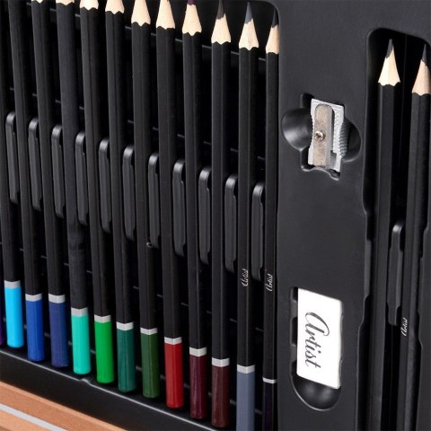 Zestaw artystyczny do malowania w drewnianej walizce 112-ele ARTIST 489322