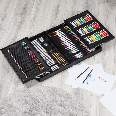 Zestaw artystyczny do malowania w drewnianej walizce 174-ele ARTIST 489321