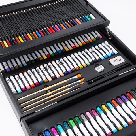 Zestaw artystyczny do malowania w drewnianej walizce 174-ele ARTIST 489321