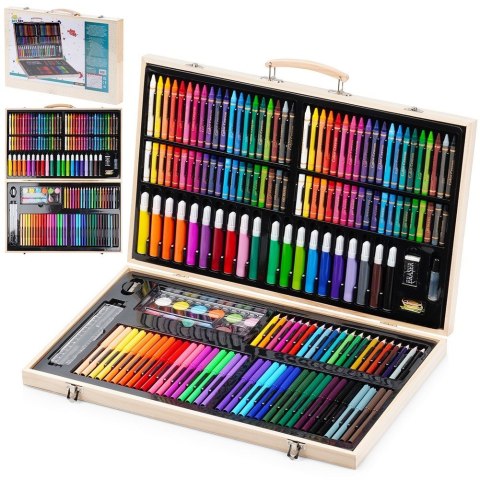 Zestaw artystyczny do malowania w drewnianej walizce 180-ele FREE & EASY 489323