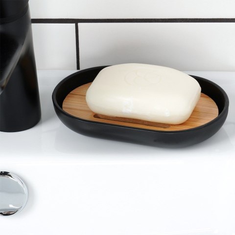 Zestaw łazienkowy do łazienki dozownik kubek czarny 6-ele VILDE 568053