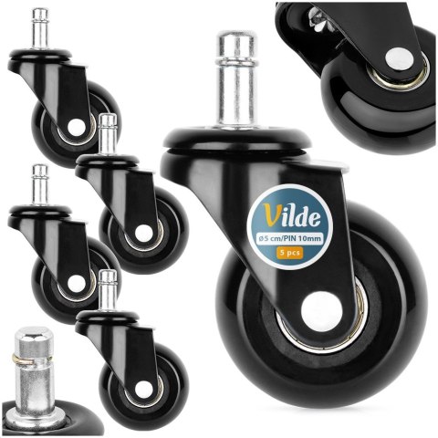 Kółka do fotela IKEA kauczukowe 5cm / 10 mm 5 sztuk VILDE 569995