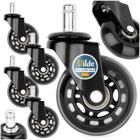 Kółka do fotela IKEA kauczukowe 6.3cm / 10 mm 5 sztuk VILDE 569997