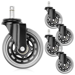 Kółka do fotela IKEA kauczukowe 7.5cm / 10 mm 5 sztuk VILDE 569999