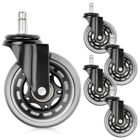 Kółka do fotela IKEA kauczukowe 7.5cm / 10 mm 5 sztuk VILDE 569999