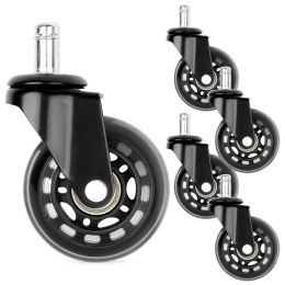 Kółka do fotela kauczukowe 6.3cm / 11 mm 5 sztuk VILDE 569996