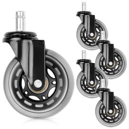 Kółka do fotela kauczukowe 7.5cm / 11 mm 5 sztuk VILDE 569998