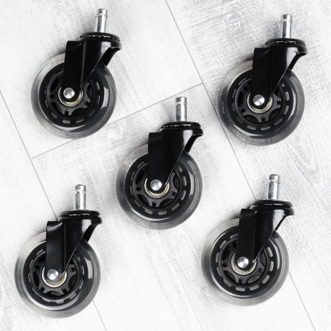 Kółka do fotela kauczukowe 7.5cm / 11 mm 5 sztuk VILDE 569998