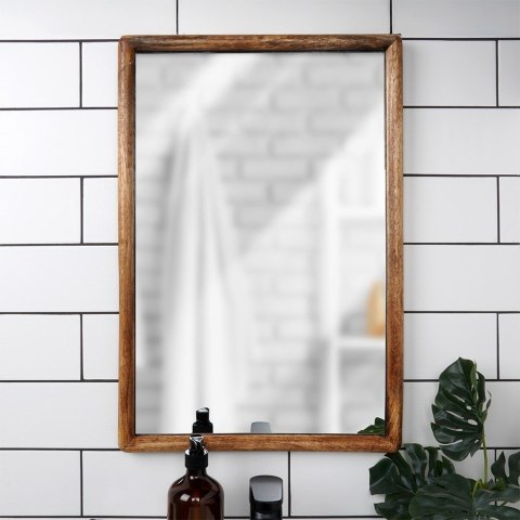 Lustro na ścianę ścienne drewniane prostokątne 40x60cm VILDE 568104