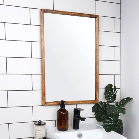 Lustro na ścianę ścienne drewniane prostokątne 40x60cm VILDE 568104