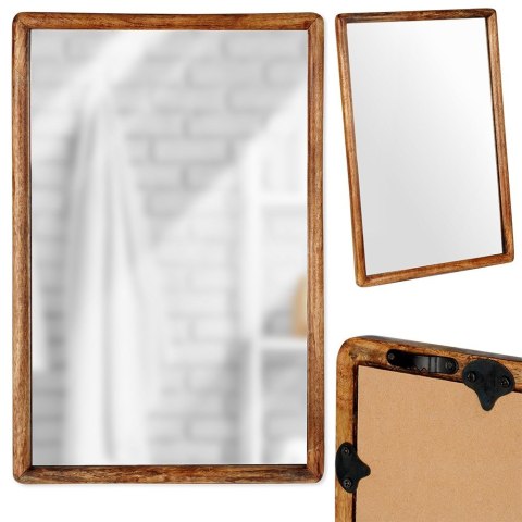 Lustro na ścianę ścienne drewniane prostokątne 40x60cm VILDE 568104