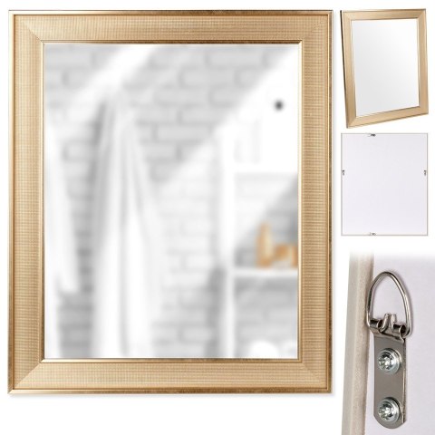 Lustro na ścianę ścienne złote prostokątne 49.5x59.5cm VILDE 568105