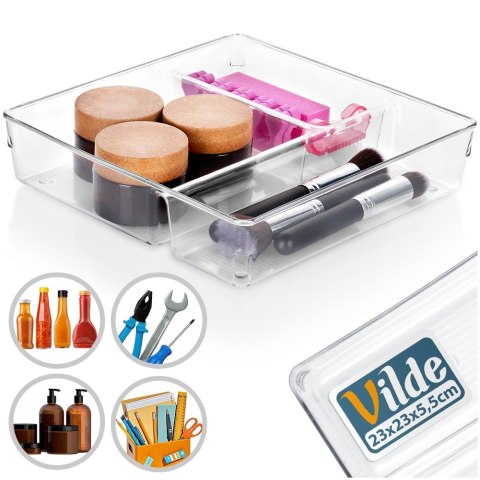 Organizer do szuflady szuflad z przegródkami 23x23x5.5cm VILDE 566016