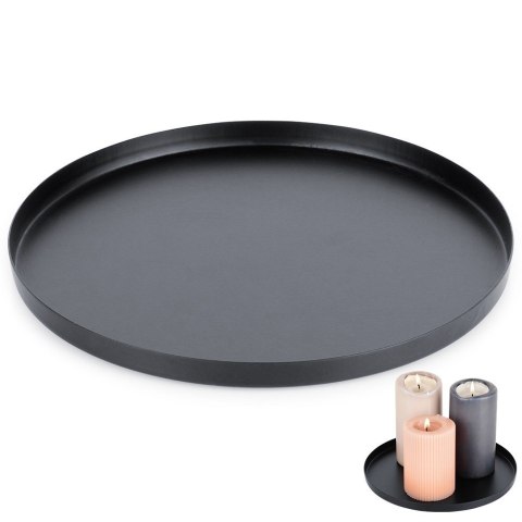 Podstawka pod kompozycje dekoracyjne świece metalowa czarna 21.5cm VILDE 568089