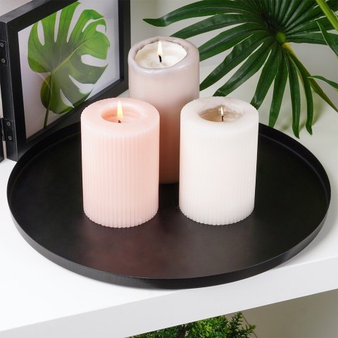 Podstawka pod kompozycje dekoracyjne świece metalowa czarna 30cm VILDE 568090