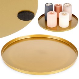 Podstawka pod kompozycje dekoracyjne świece metalowa złota 30cm VILDE 568092