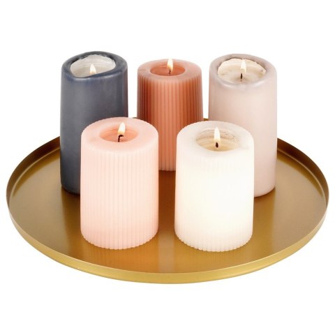 Podstawka pod kompozycje dekoracyjne świece metalowa złota 30cm VILDE 568092