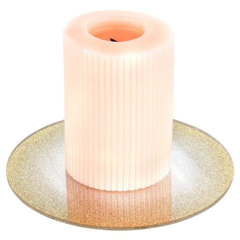 Podstawka pod kompozycje dekoracyjne świece szklana lustrzana brokatowa 15cm VILDE 568085