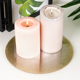 Podstawka pod kompozycje dekoracyjne świece szklana lustrzana brokatowa 20cm VILDE 568086