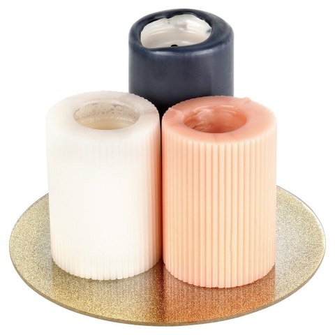 Podstawka pod kompozycje dekoracyjne świece szklana lustrzana brokatowa 20cm VILDE 568086