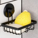 Półka pod prysznic do łazienki łazienkowa metalowa czarna na przyssawkę 13.5x10.5x11.5cm BATHROOM SOLUTIONS 567010