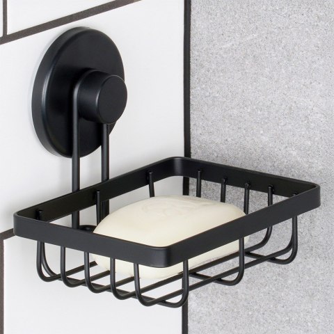 Półka pod prysznic do łazienki łazienkowa metalowa czarna na przyssawkę 13.5x10.5x11.5cm BATHROOM SOLUTIONS 567010